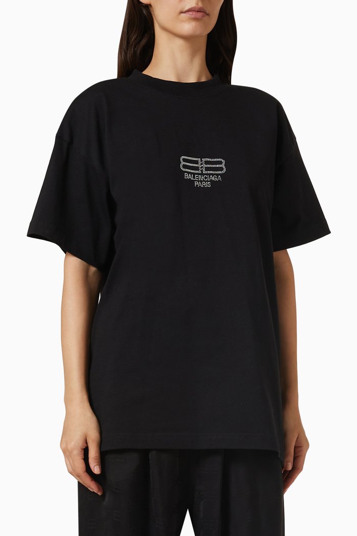 

BB Paris Icon T-shirt in Cotton Jersey, Black