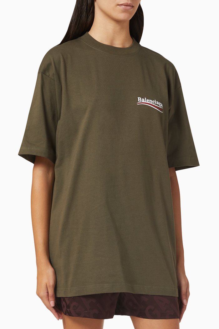 

Political Campaign Large Fit T-shirt in Organic Vintage Jersey, Brown