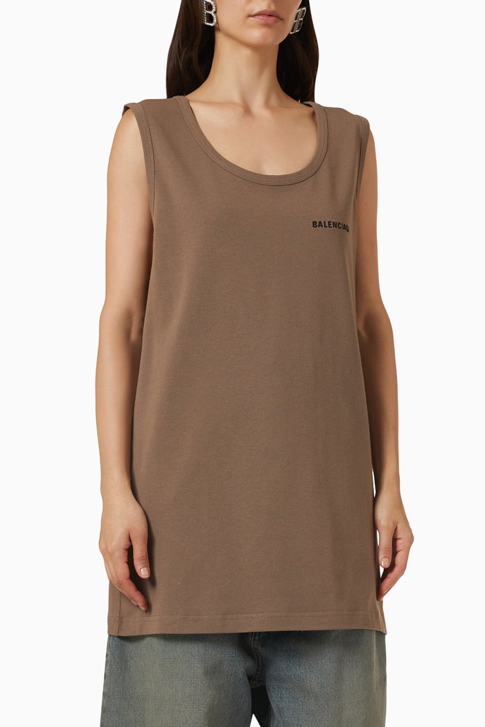 

Loose Tank Top in Stretch Jersey, Neutral