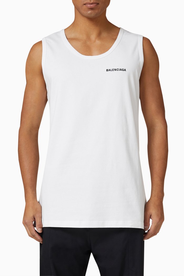 

Logo Tank Top in Cotton, White