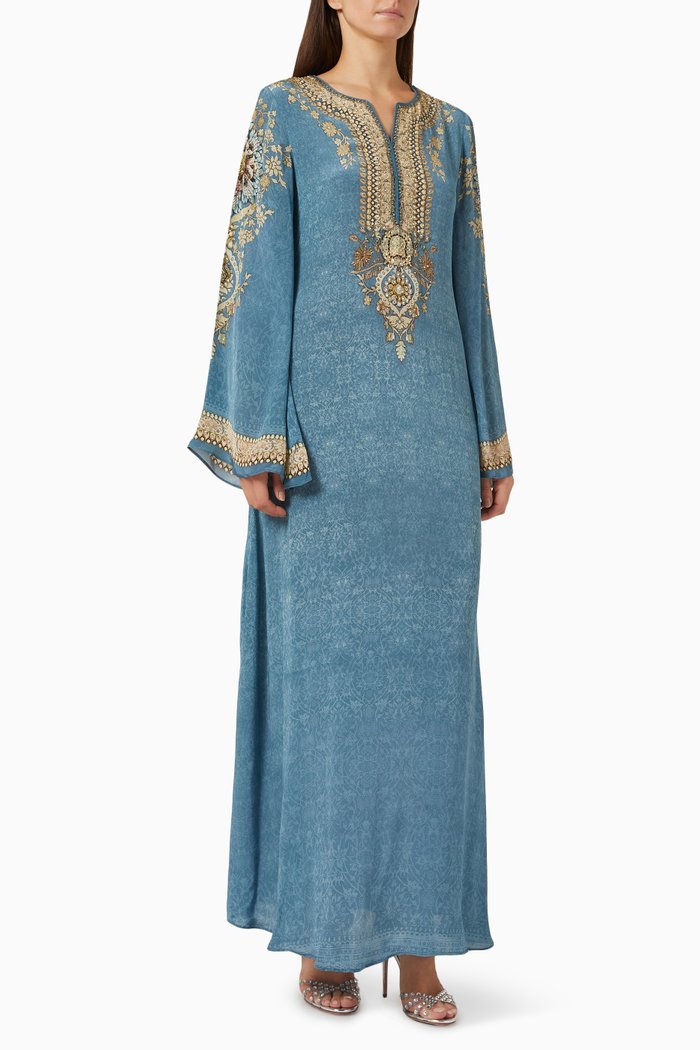 

Embellished Flared Kaftan, Blue