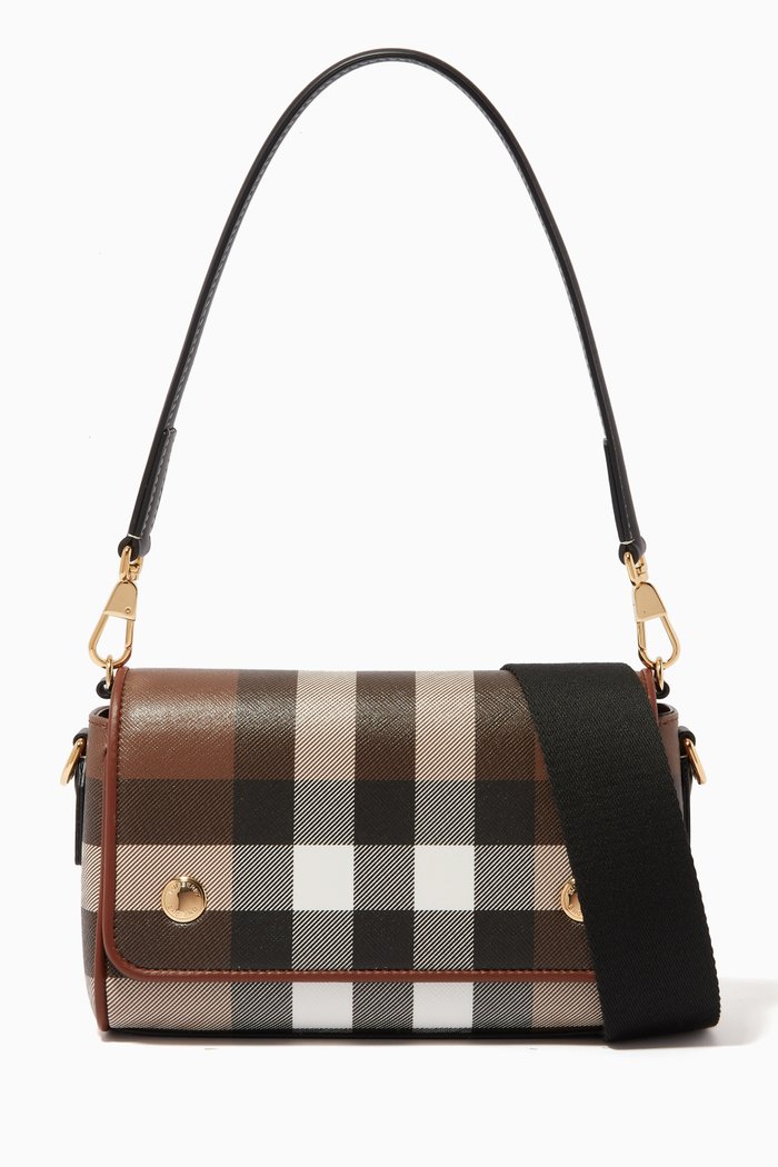 

Dorset Check Crossbody Bag in Canvas, Brown