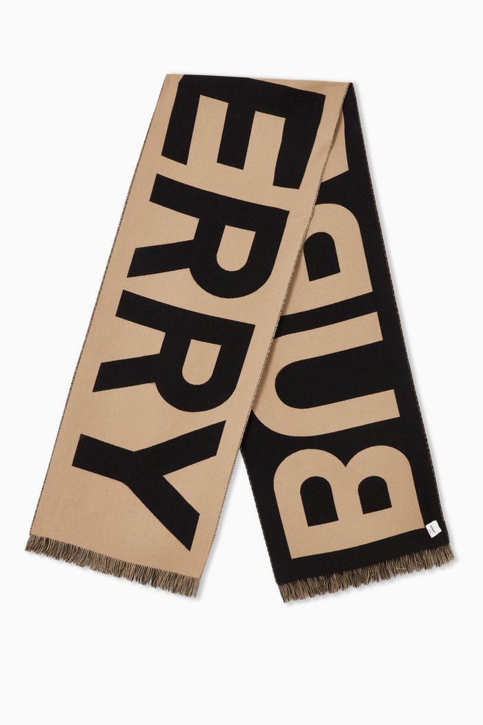 

Logo Scarf in Wool, Neutral