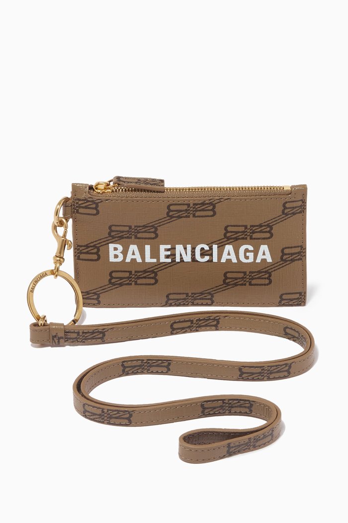 

Cash Card Case on Keyring in BB Monogram Canvas, Neutral