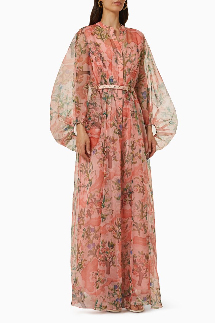 

Orchard Maxi Kaftan in Organza, Pink