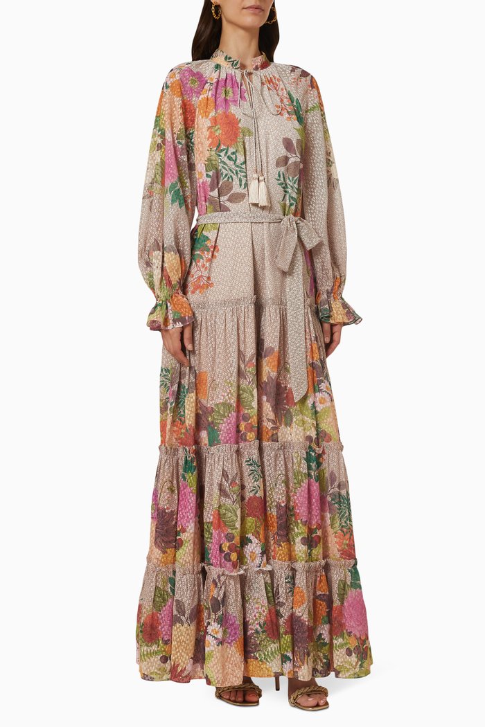 

Portico Tiered Maxi Dress in Chiffon, Pink