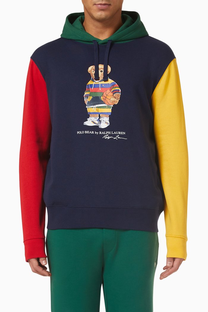 

Polo Bear Hoodie in Fleece, Multicolour