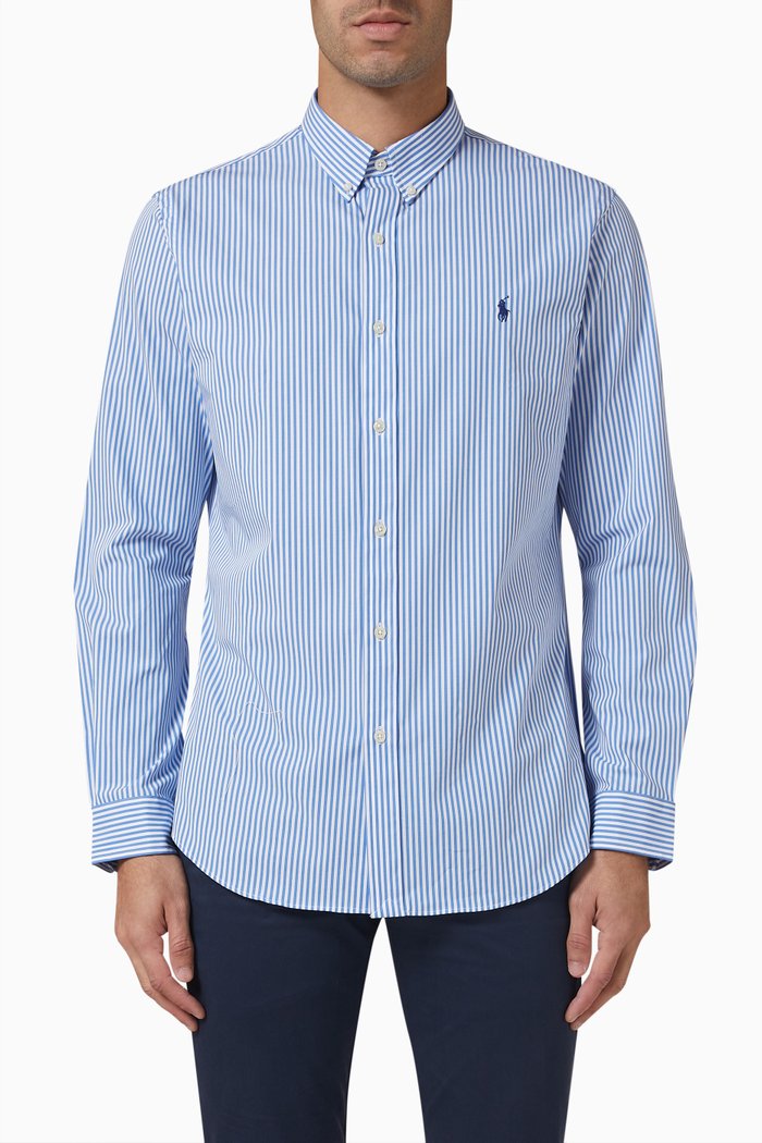 Long Sleeve Shirt in Cotton, Blue