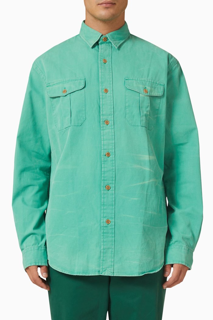 

Sport Casual Shirt in Cotton, Green