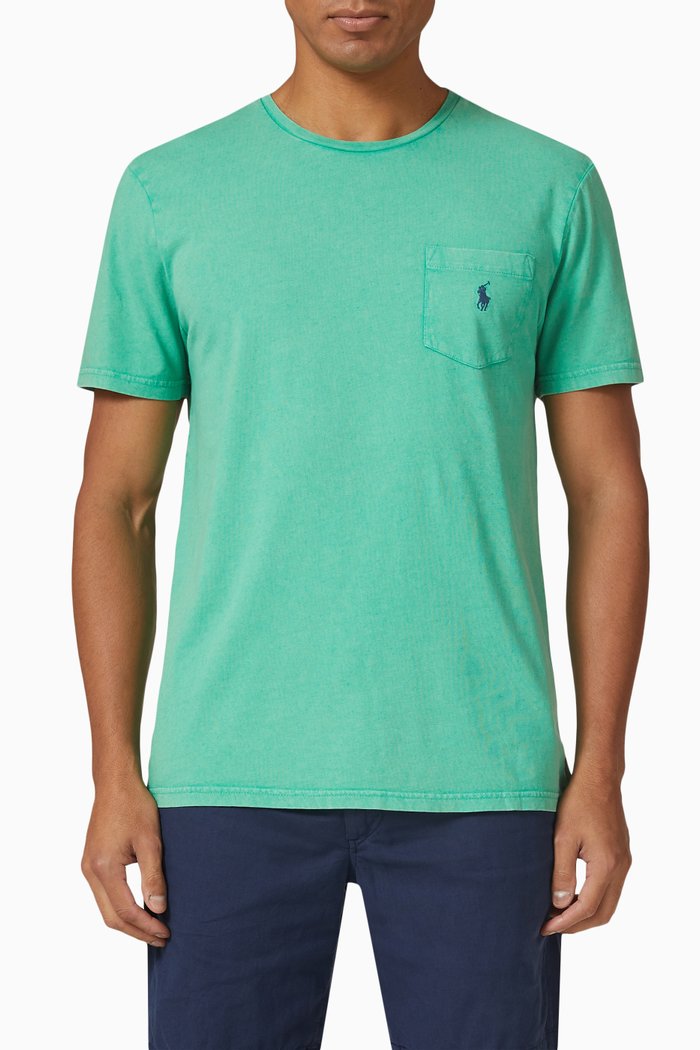 

Patch Pocket T-shirt in Cotton & Linen, Green