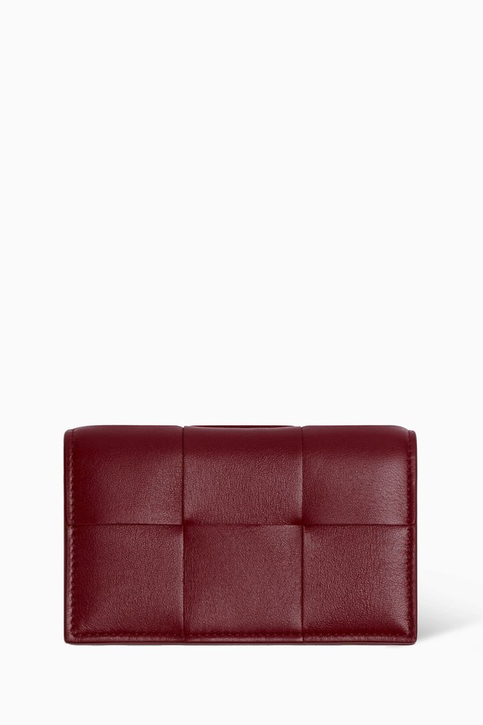 

Card Case in Intrecciato Nappa, Burgundy