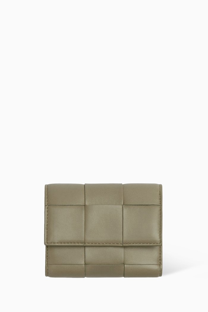 

Mini Wallet in Intrecciato Nappa, Grey