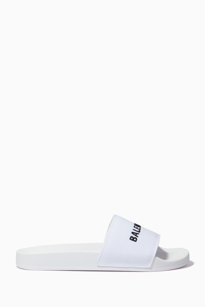 

Logo Pool Slides in Rubber, White