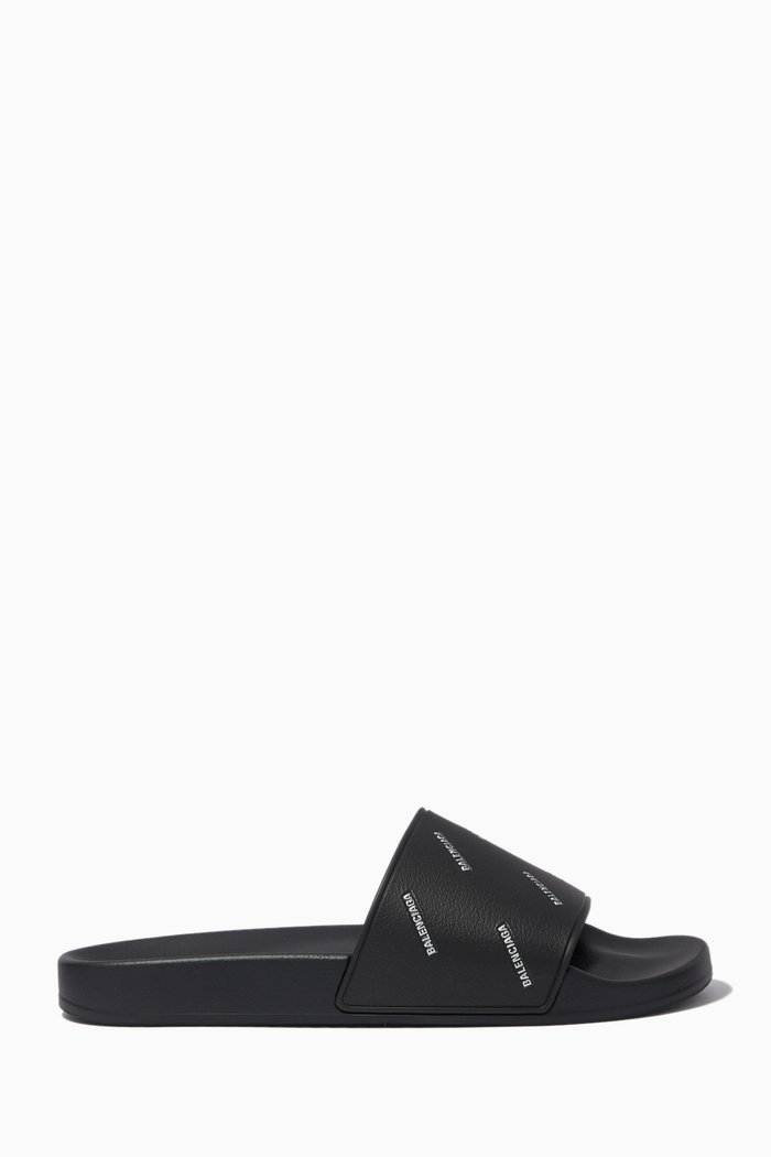 

Logo Pool Slides in Rubber, Black