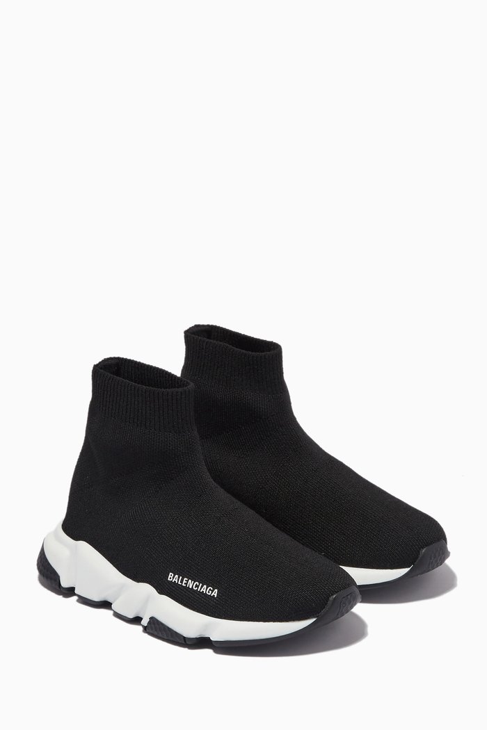 Speed Sock Sneakers in Technical Knit, Black
