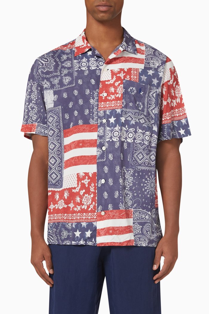 

American Flag Shirt in Cottton, Multicolour