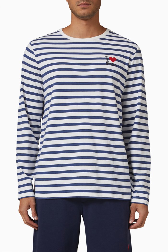 

Long Sleeve T-shirt in Cotton, Blue