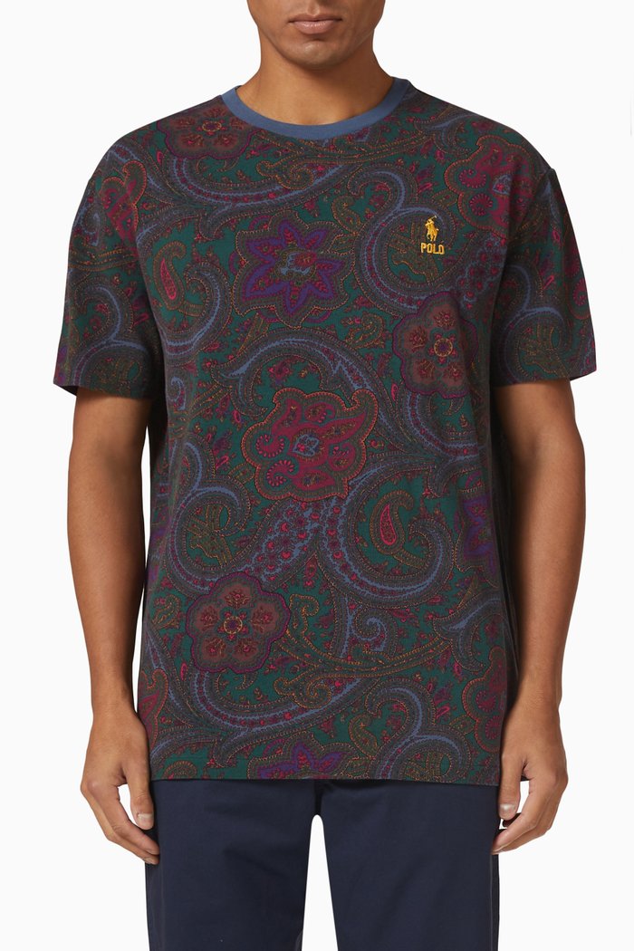 

Paisley T-shirt in Mesh, Blue