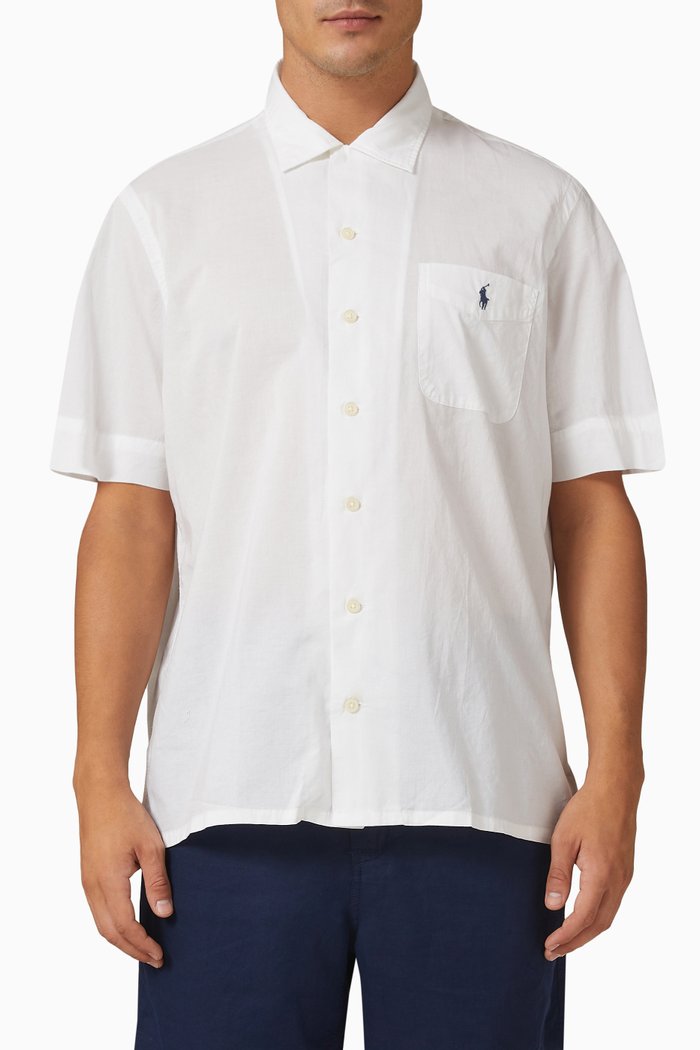 

Casual Sport Shirt in Cotton, White