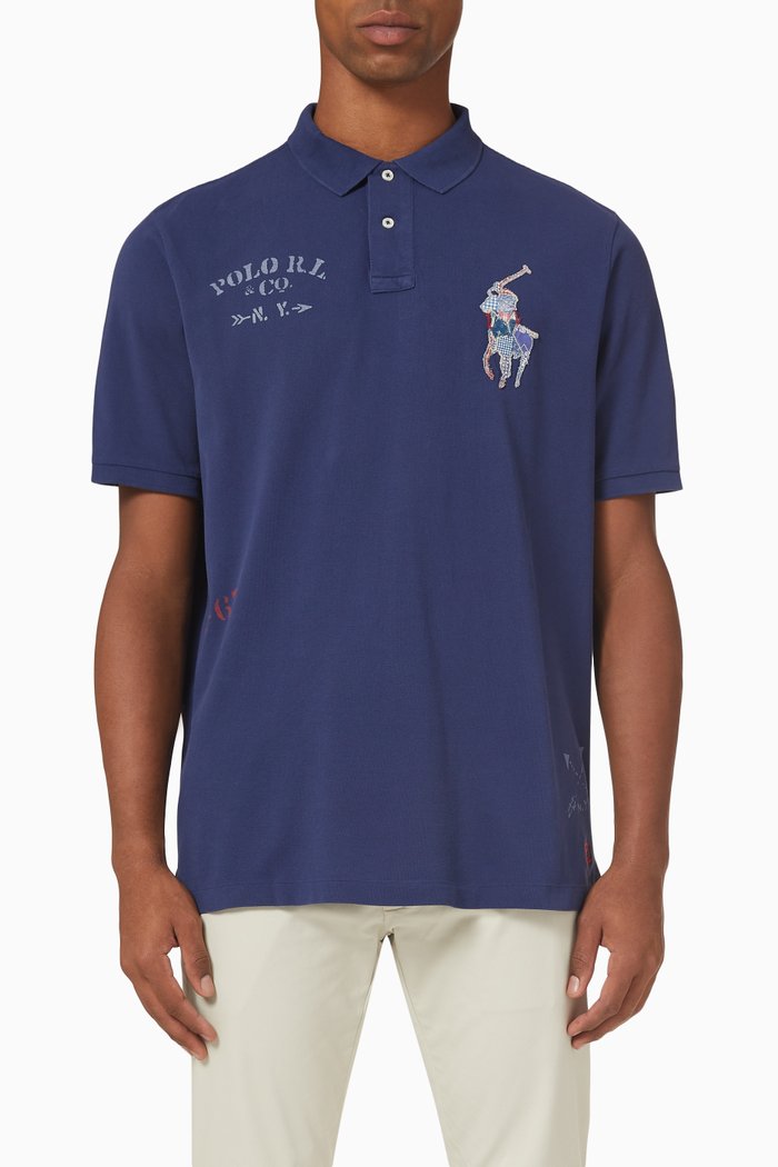 

Big Pony Polo Shirt in Cotton Piqué, Blue