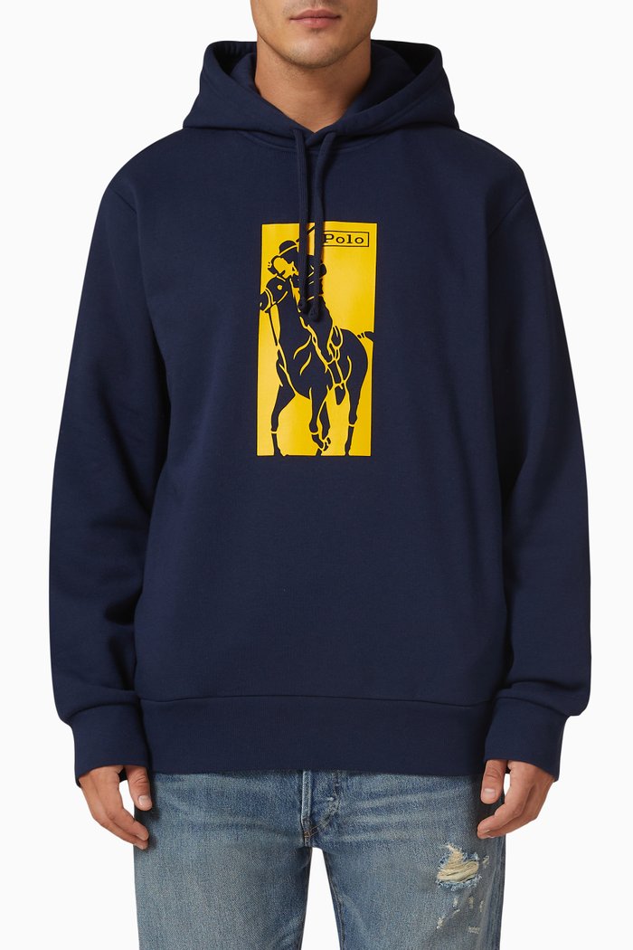 Picture Logo Sweatshirt in Fleece, Blue