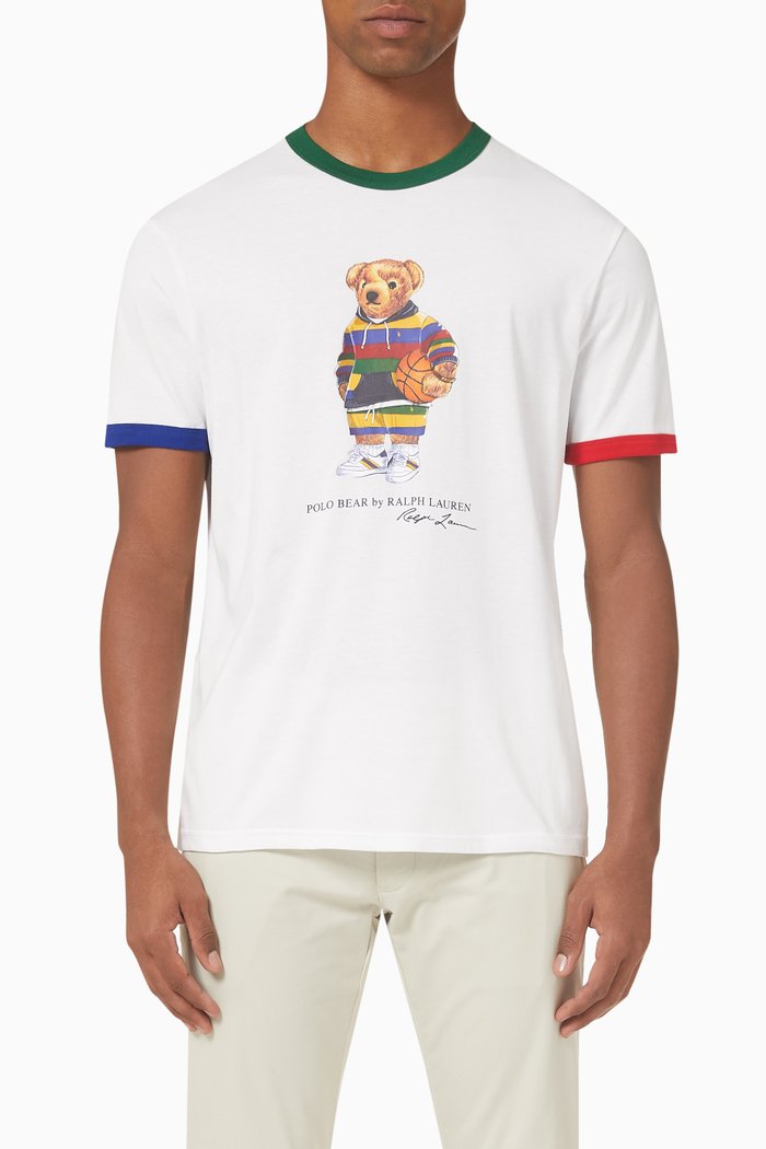 

Polo Teddy T-shirt in Cotton Jersey, White