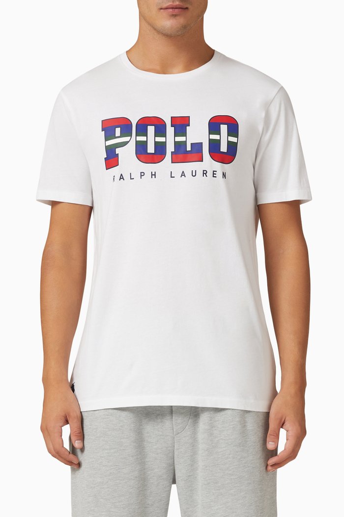 

Graphic Logo Print T-shirt in Cotton, White