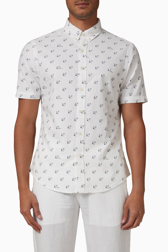 

Short Sleeve Shirt in Cotton, White