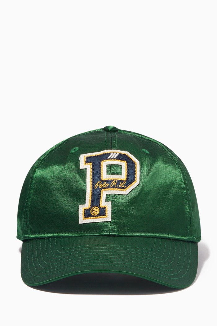 

Logo-Patch Ball Cap in Satin, Green