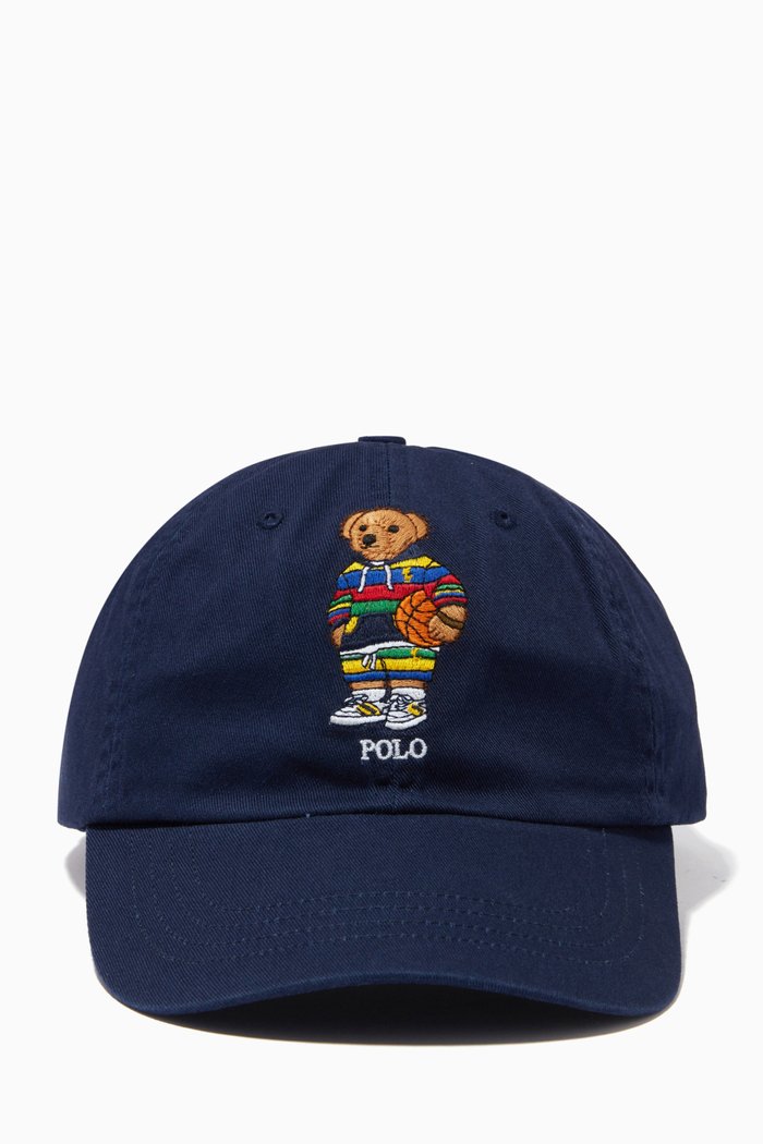 

Polo Bear Ball Cap in Cotton, Blue