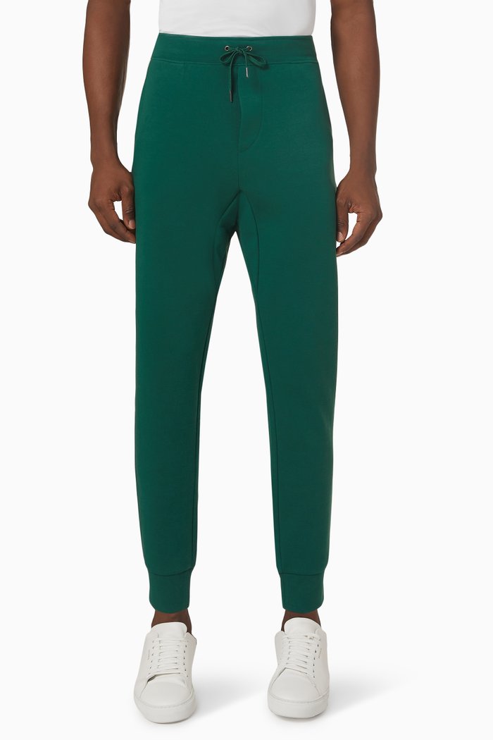 Jogging Pants in Double Knit, Green