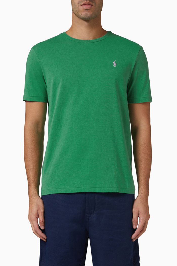 

T-shirt in Cotton & Linen, Green
