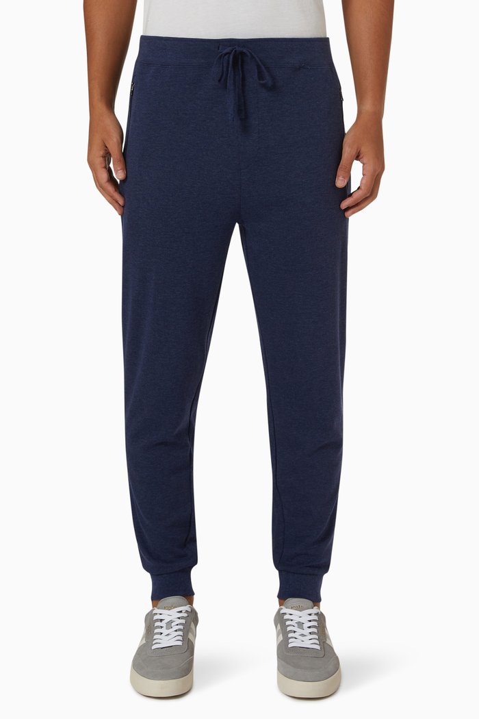 Track Pants in Cotton Jersey, Blue