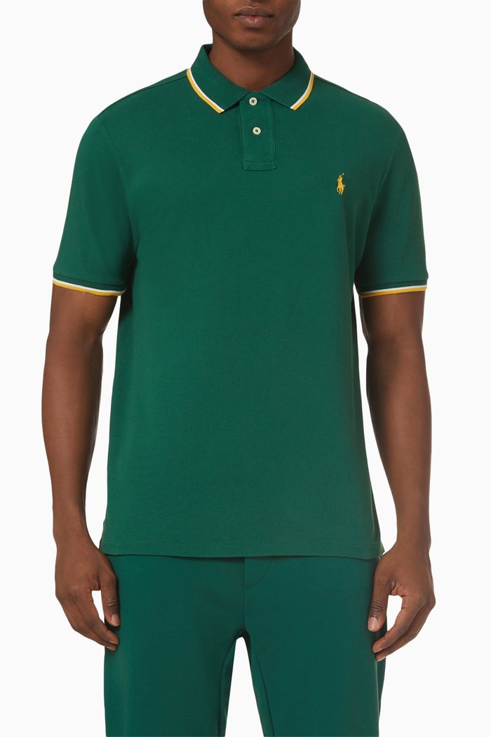 

Custom Slim Fit Polo Shirt in Cotton Mesh, Green