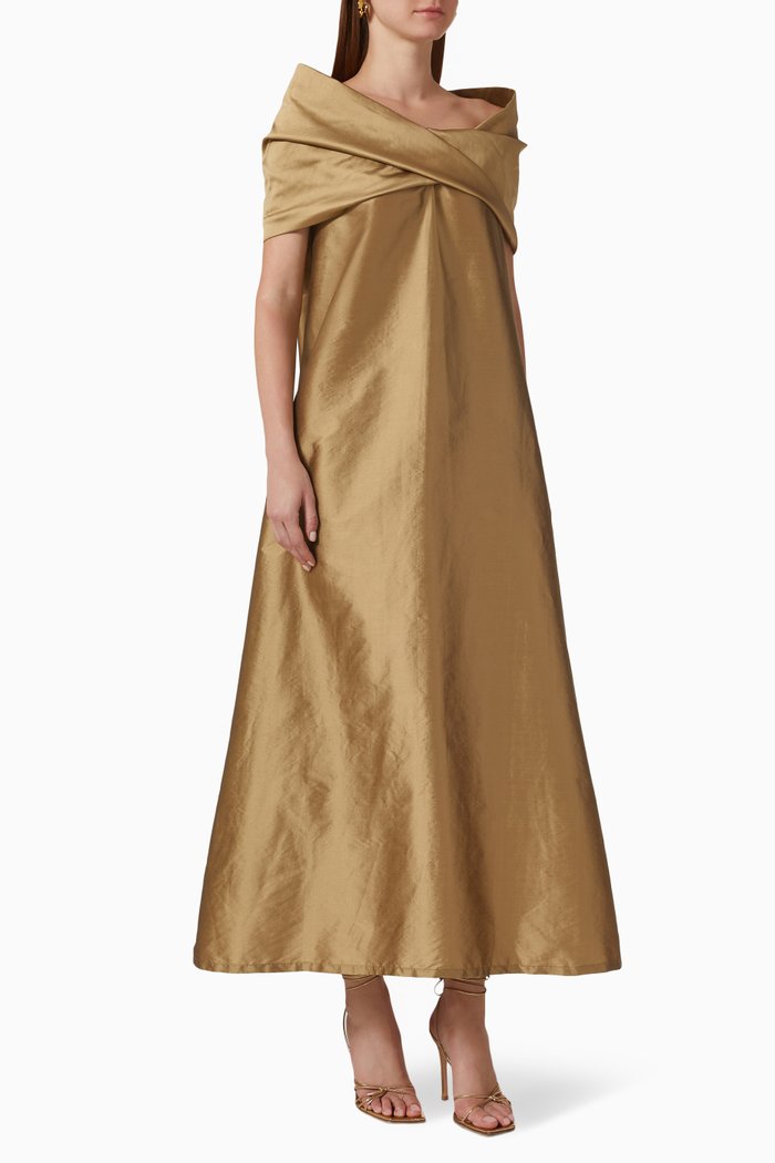 

Scarf Dress in Taffeta, Neutral