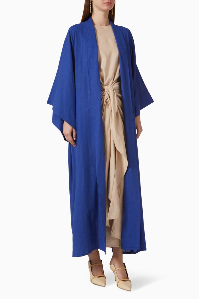 

Abaya Set in Linen, Blue