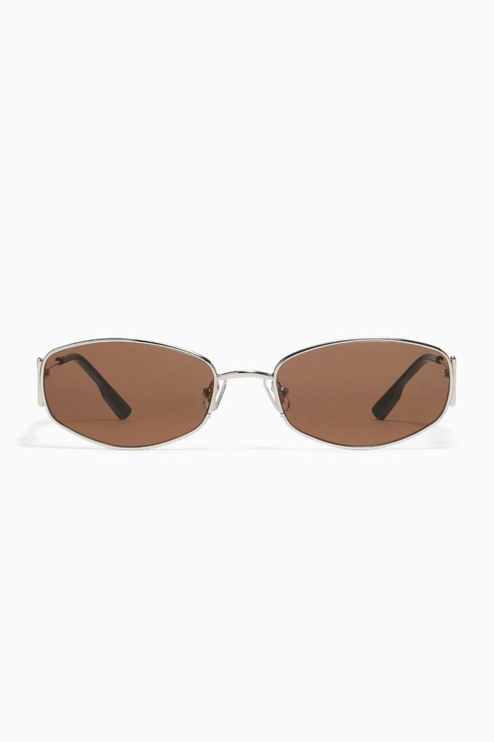 Moneta 02 Sunglasses in Metal, Brown