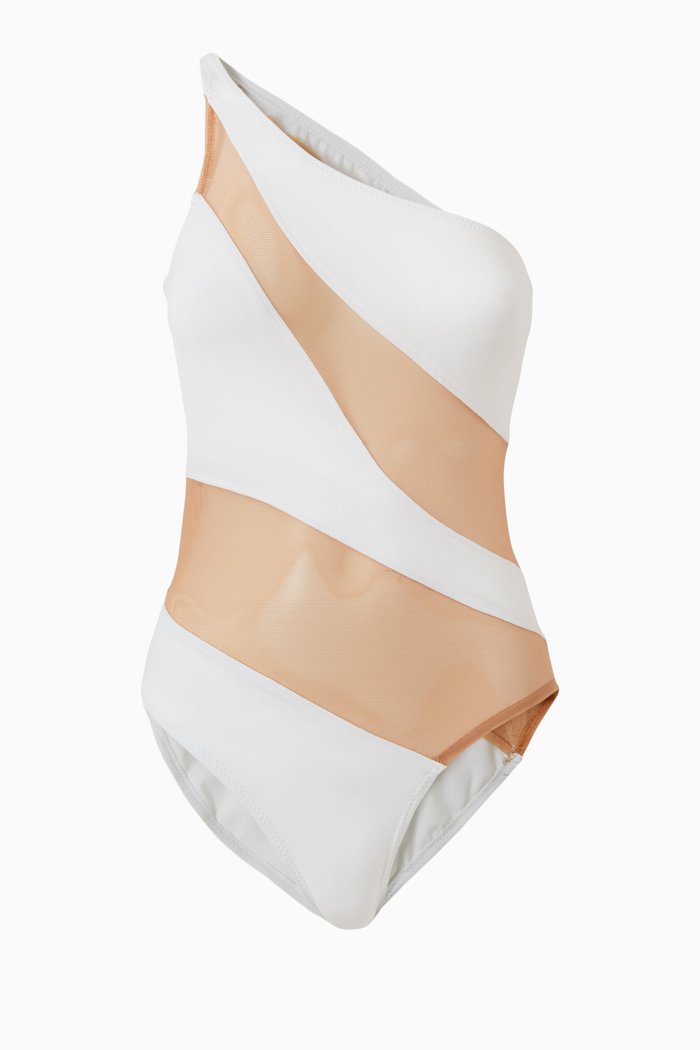 

Snake Mesh Mio Swimsuit, White