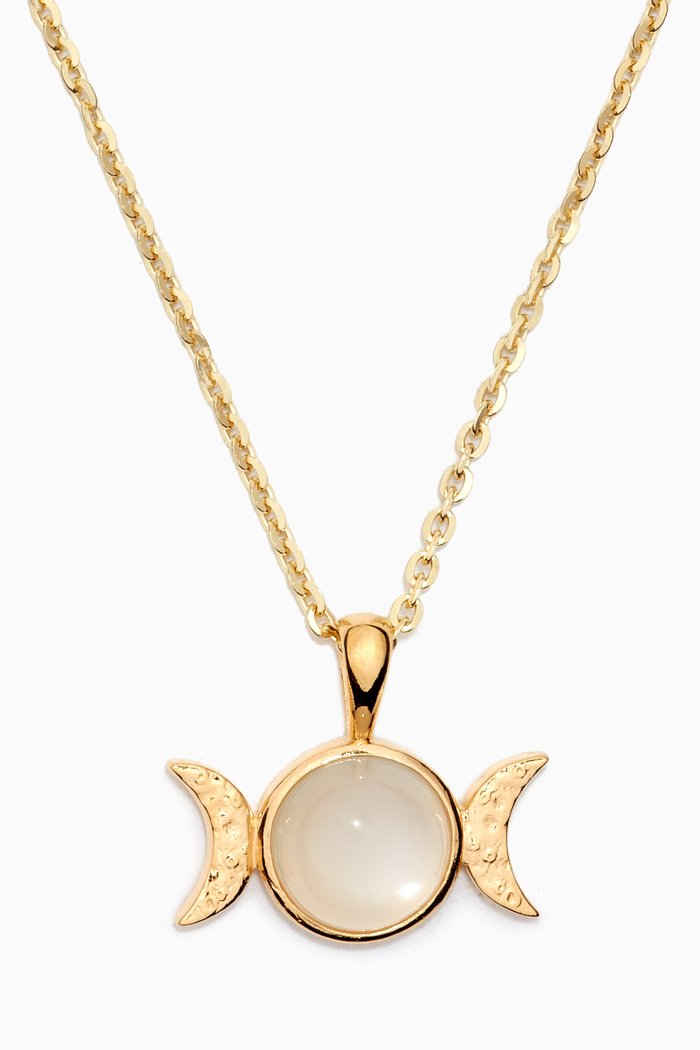 

Triple Moon Necklace in 14kt Gold Vermeil, Yellow