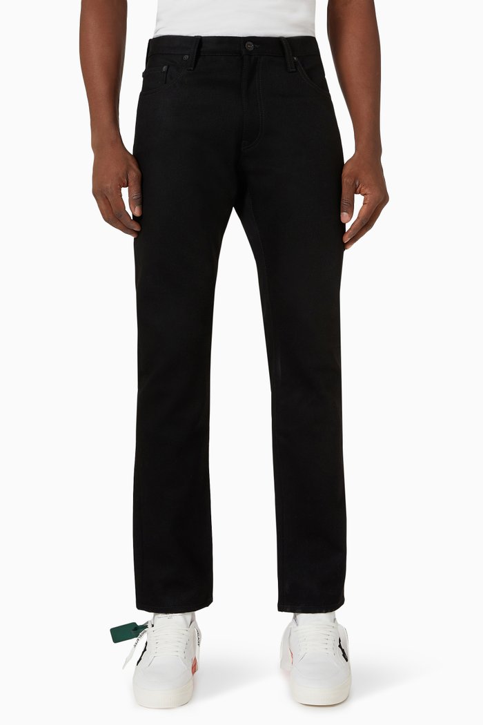 

Single Arrow Slim Jeans in Cotton Denim, Black