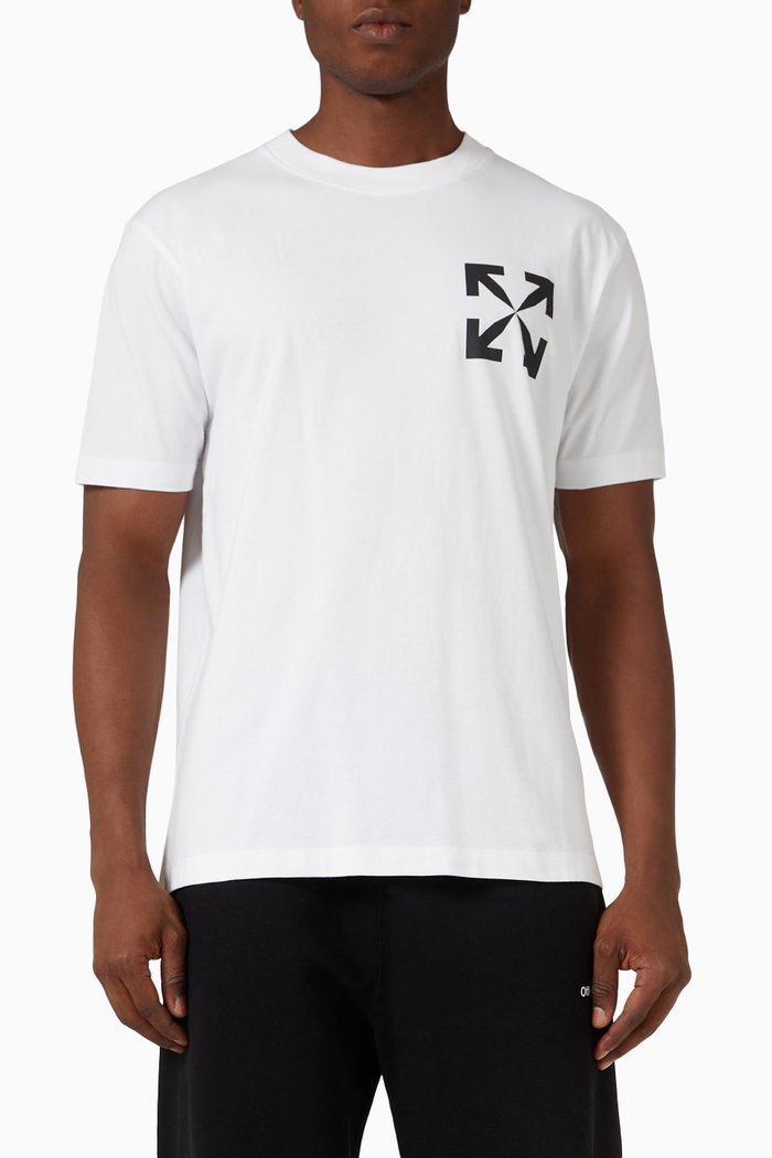 

Single Arrow Slim T-shirt in Cotton Jersey, White