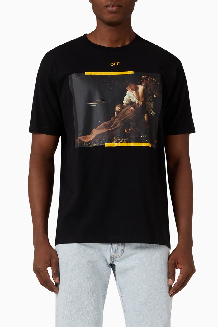 

Caravaggio St. Francis T-shirt in Cotton Jersey, Black