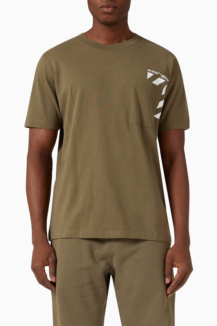 

Diagonals Slim T-shirt in Cotton Jersey, Green