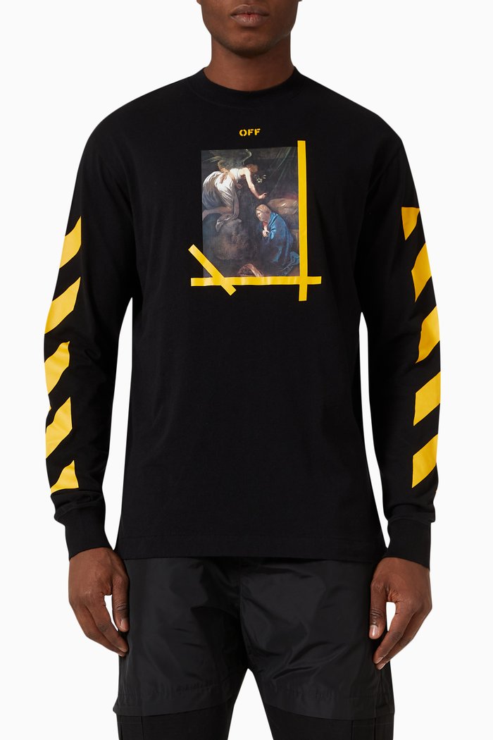 

Caravaggio Diagonal Arrows T-shirt in Cotton Jersey, Black