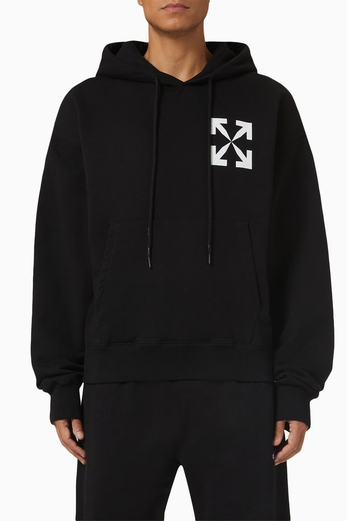 

Single Arrow Oversized Hoodie in Cotton, Black