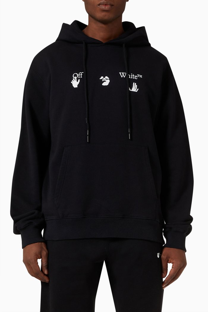 

Logo Slim Hoodie in Cotton Terry, Black