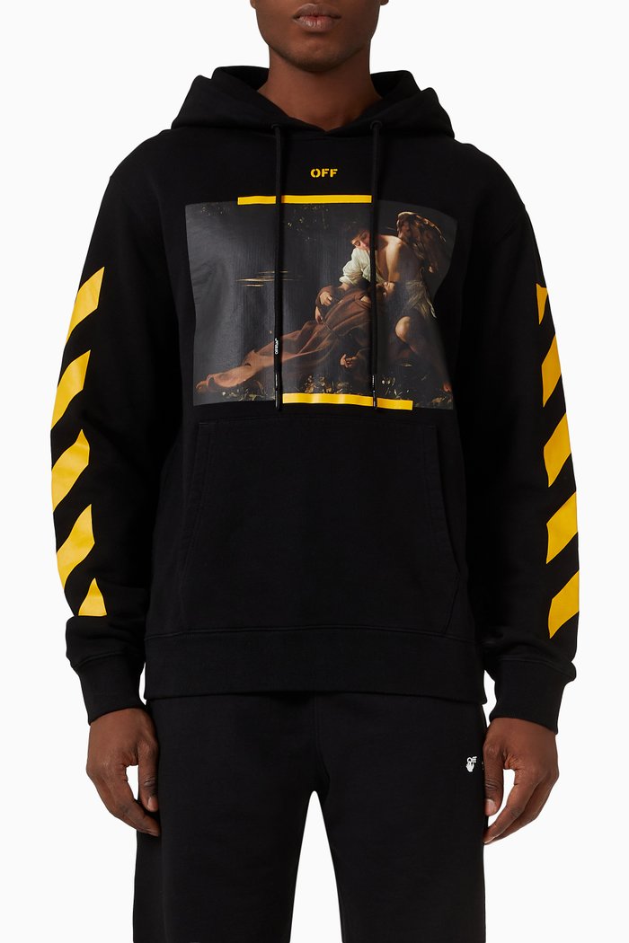 

Diagonal Caravaggio St. Francis Hoodie in Cotton, Black
