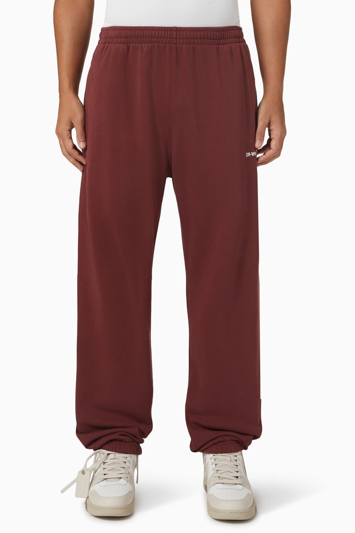 

Diagonal Helvetica Slim Sweatpants in Cotton, Red