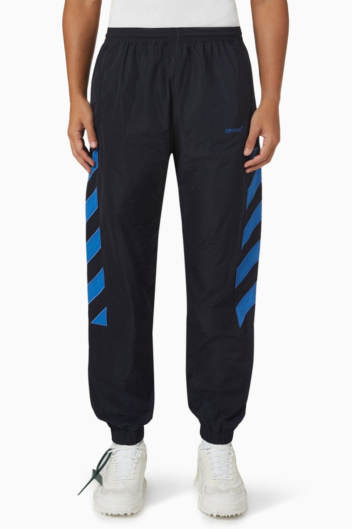 

Diagonal Outline Trackpants in Technical Fabric, Black