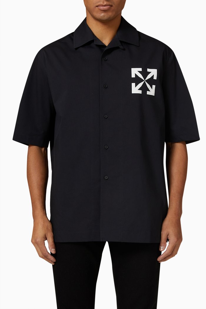 

Single Arrow Holiday Shirt in Cotton Blend, Black